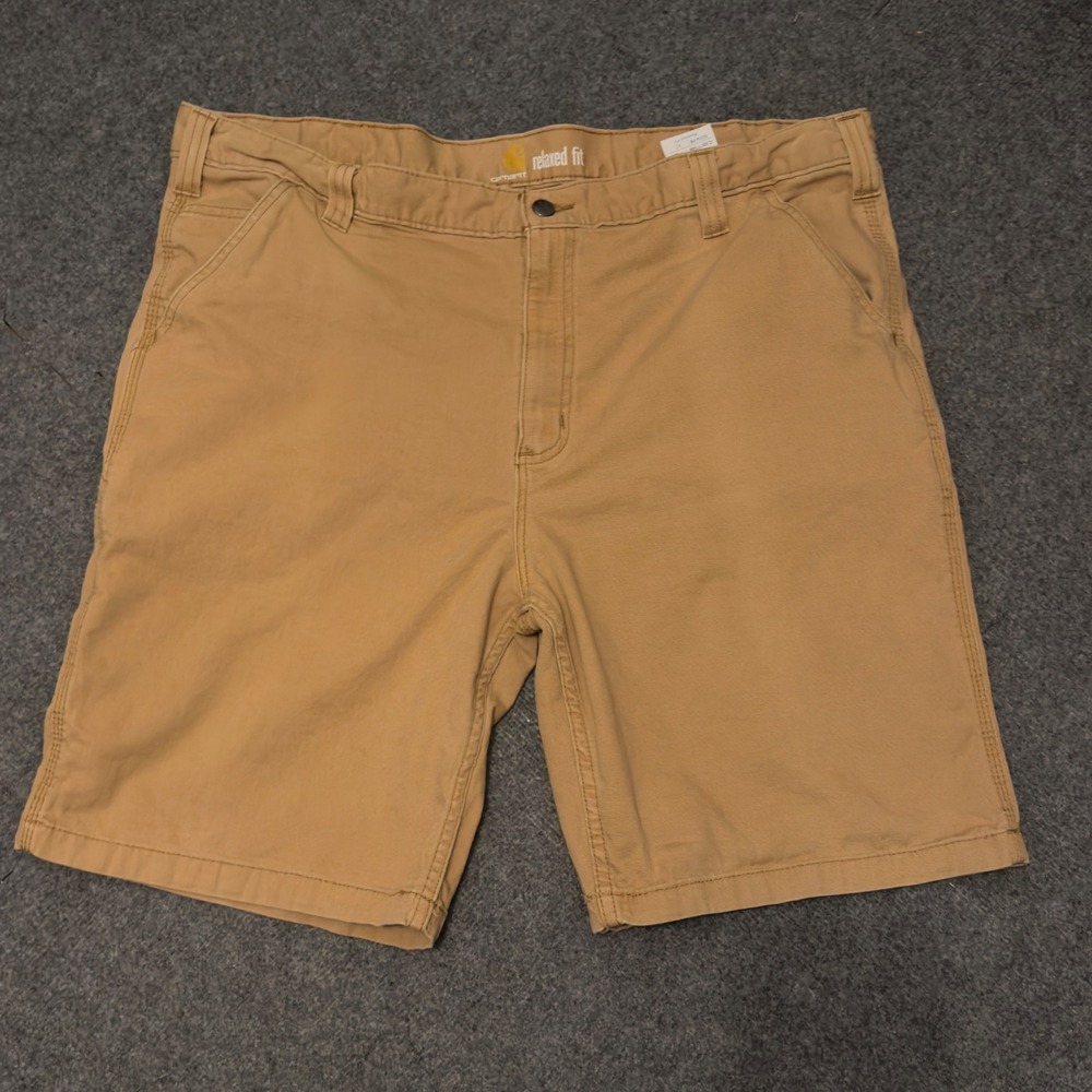 Carhartt Mens Relaxed Fit Canvas Cargo Shorts Tan Brown Size 42 102514-918 - Picture 2 of 9